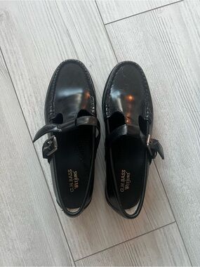 G.H. Bass & Co. Black Leather Mary Jane Loafers